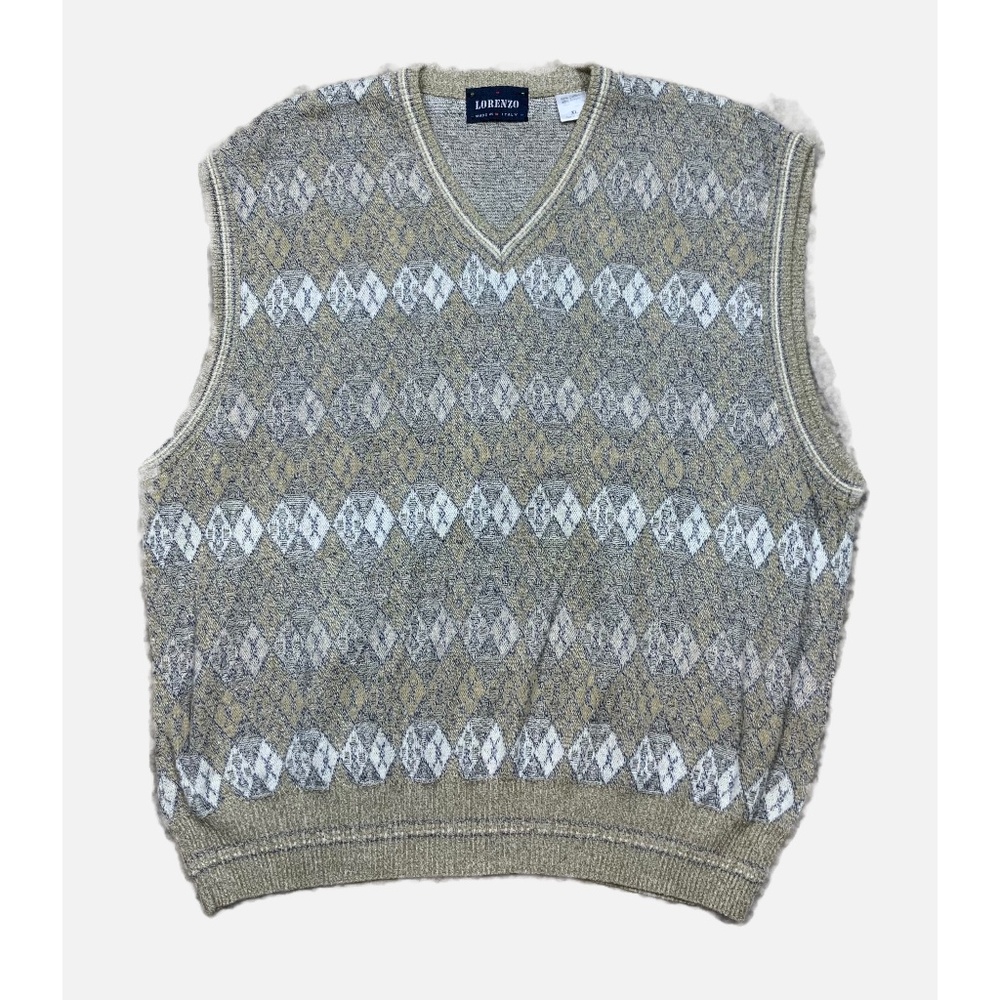 VINTAGE  LORENZO MEN’S KNITTED VEST MADE IN ITALY , SIZE XL